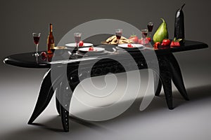 Sturdy Nacho black table. Generate Ai