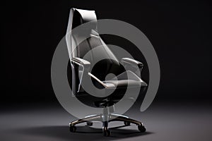 Sturdy Office chair black workspace. Generate Ai