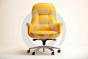 Sturdy Office yellow chair. Generate Ai
