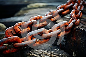 Sturdy Old iron chain. Generate Ai