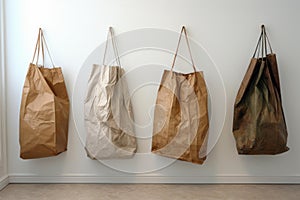 Sturdy Paper bags door food. Generate Ai