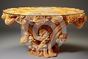 Sturdy Pasta wooden table. Generate Ai