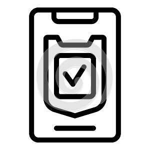 Sturdy phone protective glass icon outline vector