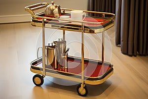 Sturdy Room service trolley. Generate Ai