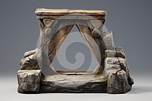 Sturdy Small stone podium. Generate Ai