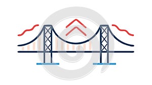 Sturdy Truss Bridge with X-Beams Icon, vector design Generative AI