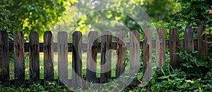 Sturdy Wooden Fence in Lush Green Field