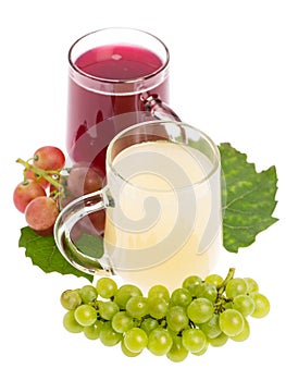 Sturm: Red and white wine decorated with grapes photo