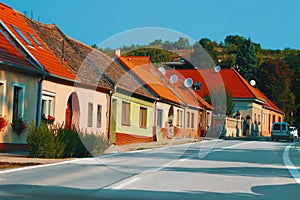 Štúrova ulice v obci Modra, Slovensko, Evropa