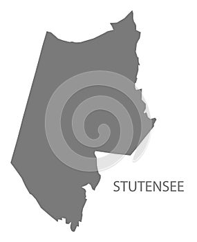 Stutensee German city map grey illustration silhouette shape