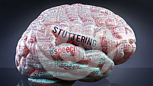 Stuttering and a human brain photo