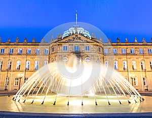 Stuttgart city center, Germany at dusk photo