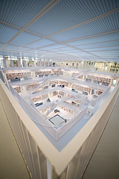 Stuttgart City Library detailed modern architecture in Germany , European Union