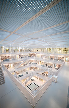 Stuttgart City Library detailed modern architecture in Germany , European Union