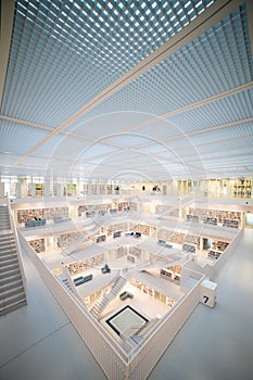 Stuttgart City Library detailed modern architecture in Germany , European Union