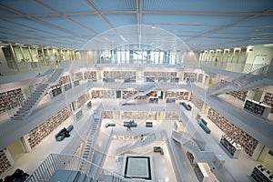 Stuttgart City Library detailed modern architecture in Germany , European Union