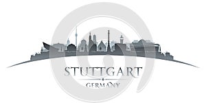 Stuttgart Germany city silhouette white background