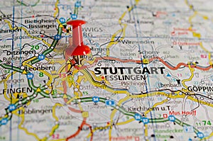 Stuttgart on map photo