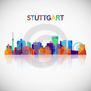 Stuttgart skyline silhouette in colorful geometric style. photo