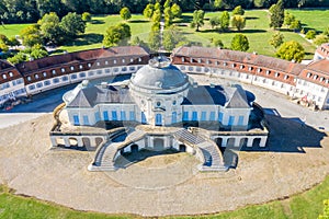 Stuttgart Solitude Castle aerial photo view architecture travel in Germany