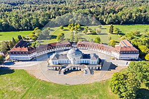 Stuttgart Solitude Castle aerial photo view architecture travel in Germany