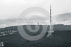 Stuttgart TV Tower Fernsehturm Monochrome View Germany Building