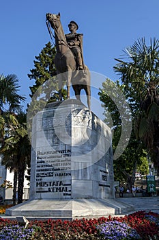 A stutue to honour Mustafa Kemal, otherwise known as Ataturk. photo