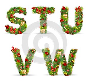 STUVW, christmas tree font photo