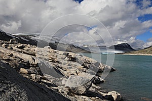 Styggevatnet with the Austdalsglacier Norway