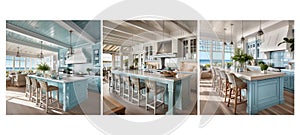 style coastal kitchen interior design ai generated