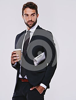 Style and confidence. Studio shot of a handsome and well-dressed young man.