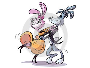 Style dancing rabbits