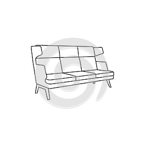 Style line couch sofa chair icon sign. Vector Logo Design Template