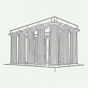 The style is minimalistic emphasizing clean lines on a plain background