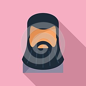 Style portrait beard icon flat vector. Man funny adult