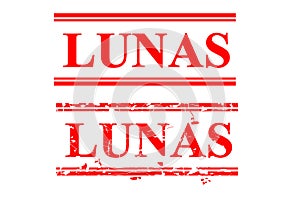 Vector 2 Style of Rubber Stamp, Lunas, Paid in Indonesia Language photo