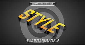 Style text. editable text effect premium vector