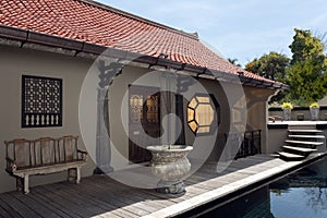 style villa in summer environment