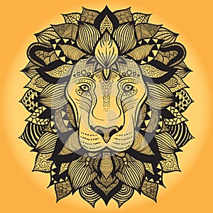styled lion. Vector illustration decorative design