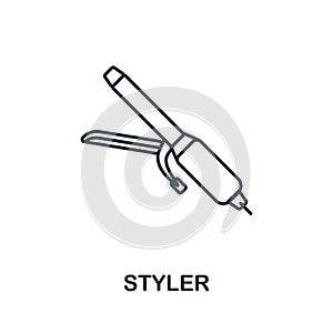 Styler icon. Line element from hairdresser collection. Linear Styler icon sign for web design, infographics and more.