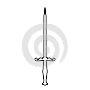 Stylet knife Stiletto icon outline black color vector illustration flat style image