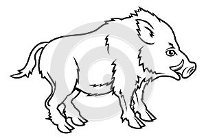Stylised boar illustration photo