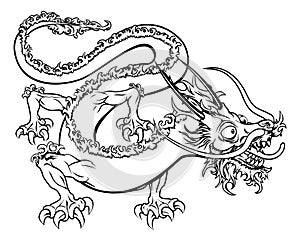 Stylised dragon illustration photo