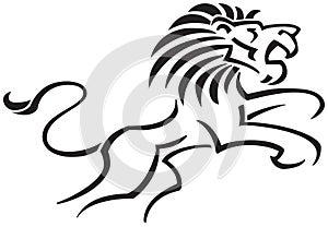 Stylised Leaping Lion