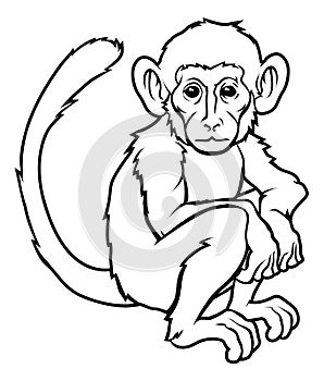 Stylised monkey illustration photo