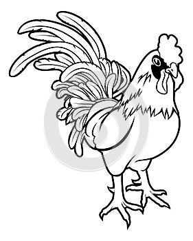 Stylised rooster illustration