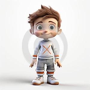 Stylish 3d Cartoon Child With Detailed Character Design