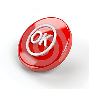 Stylish 3D 'OK' Button Icons on White Background. Generative ai