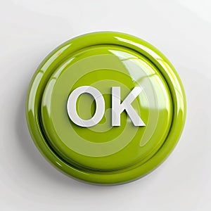 Stylish 3D 'OK' Button Icons on White Background. Generative ai