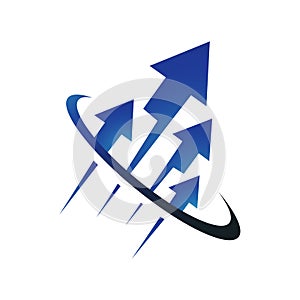 Stylish Abstract Arrow logo design vector icon template